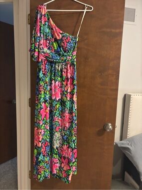 Lilly Pulitzer One-Shoulder Floral Maxi Dress in Bright Multi